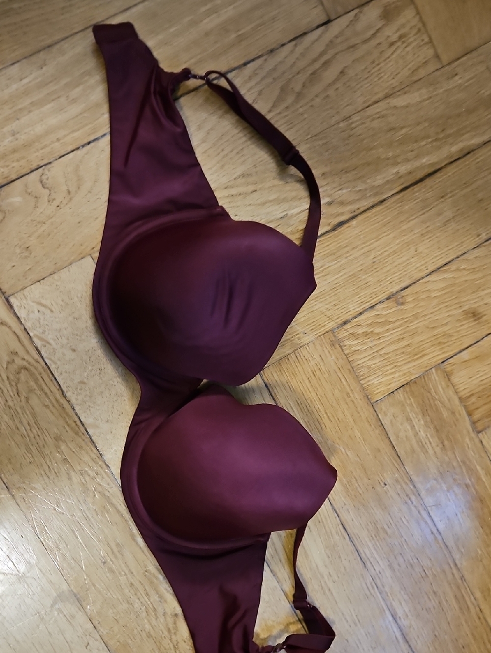 Auden Smooth Molded T-Shirt Bra - Burgundy Wine 34DD